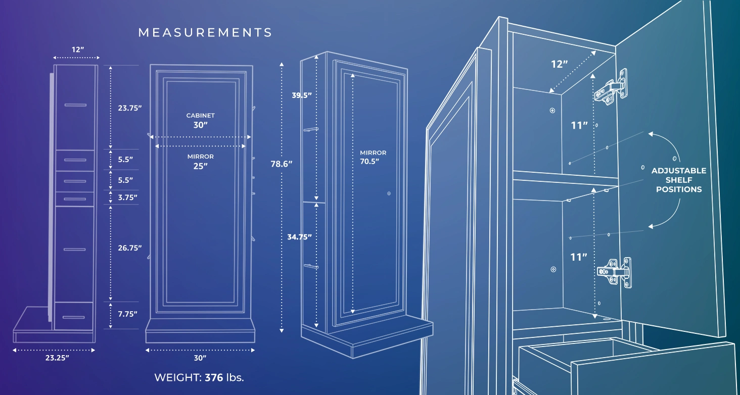 Vera Single-Sided LED Styling Station measurements