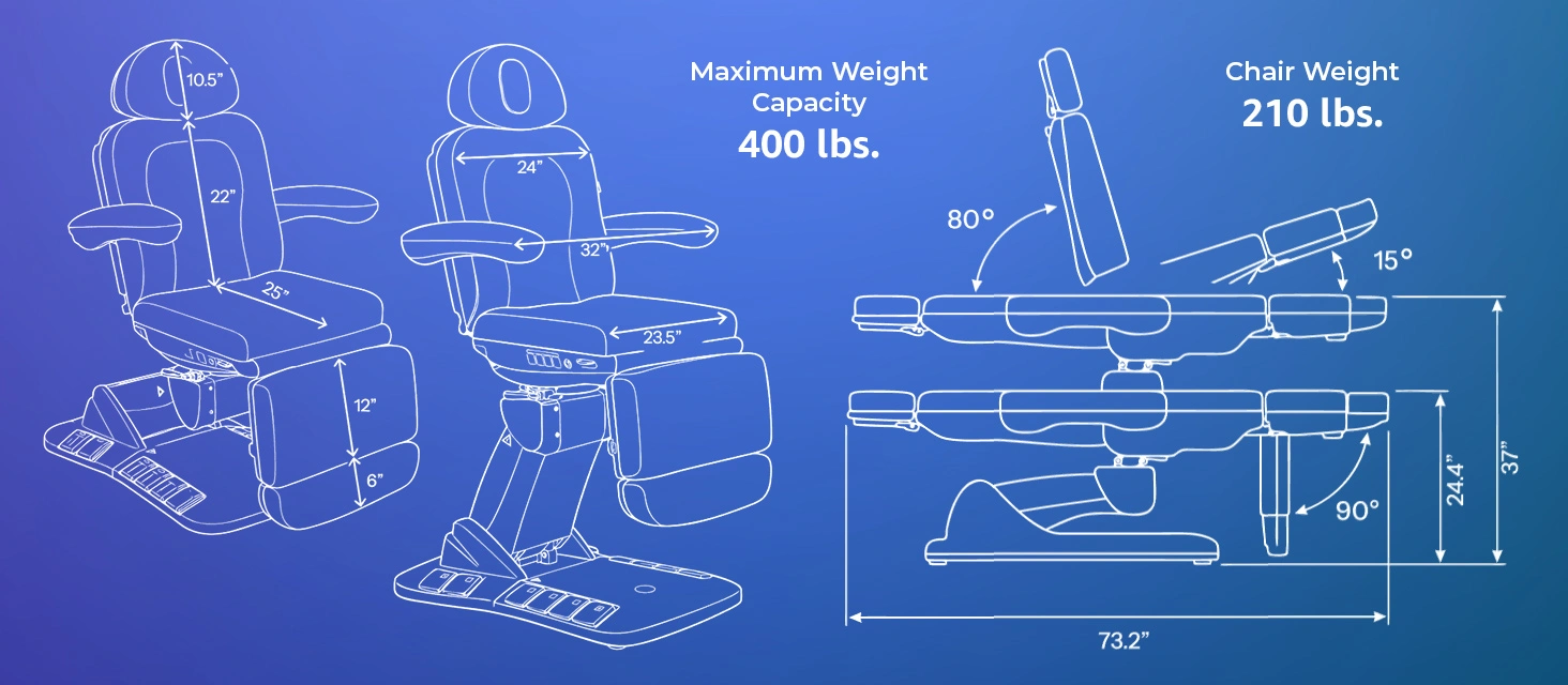 Palma Electric Medical Spa Treatment Chair/Table (With Swivel)