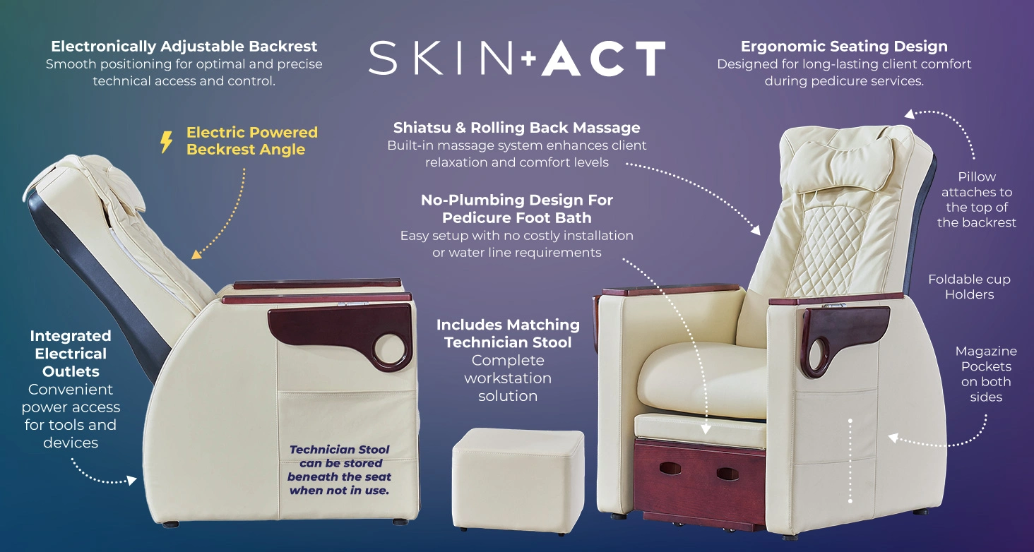 Calvin Pedicure/Massage Chair, No Plumbing Pedicure Spa
