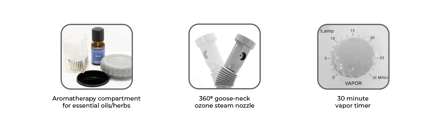 Euro Facial Steamer With Aroma Therapy + LED Magnifying Lamp Aromatherapy Add-on