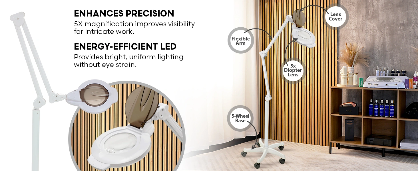 LED Magnifying Lamp 5x Diopter Magnifier
