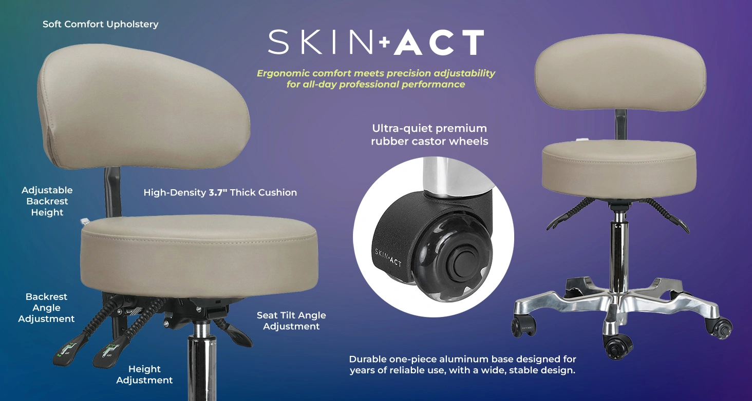 Luma Esthetician Stool features