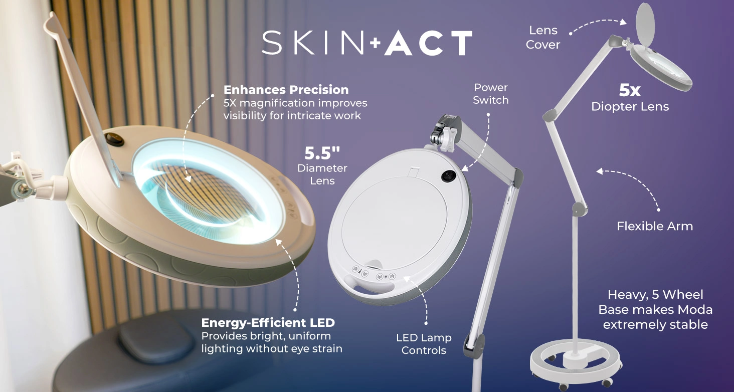 Moda LED Touch Control Brightening Adjustment System Magnifying Lamp features