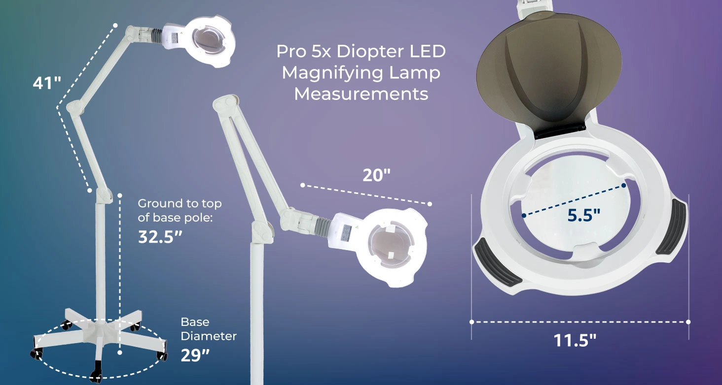 Pro 5x Diopter LED Magnifying Lamp features