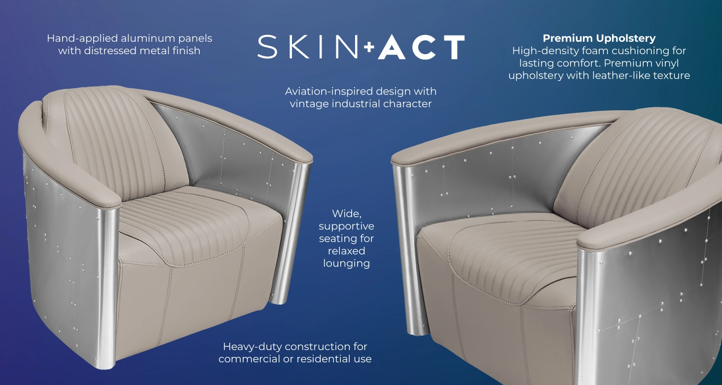 Aviator Vintage Aluminum Lounge Chair features