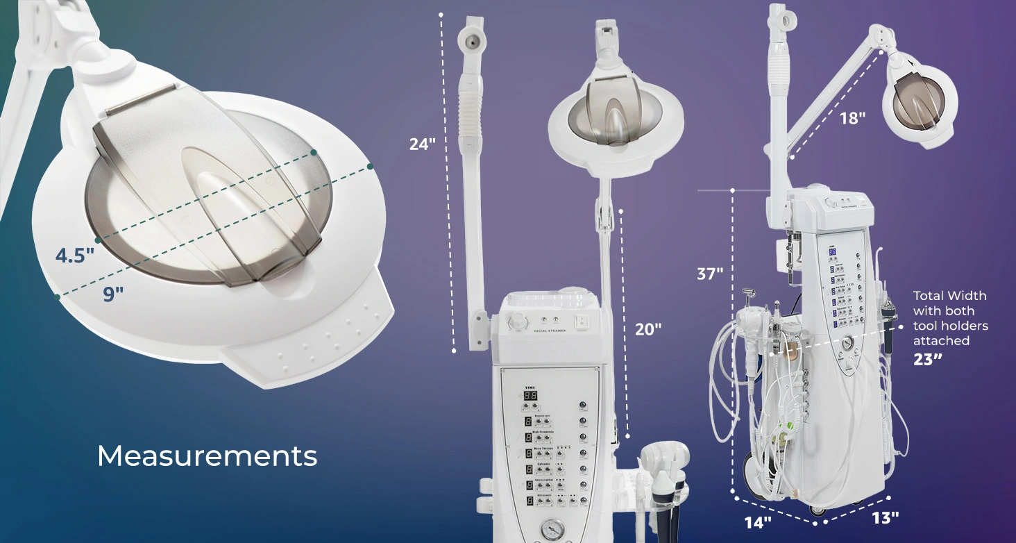 Sono 14-Function Skincare Facial Machine measurements