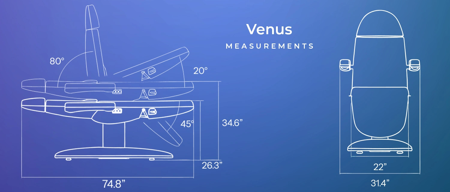 Venus Electric Spa & Medical Treatment Table Rails & Stirrups
